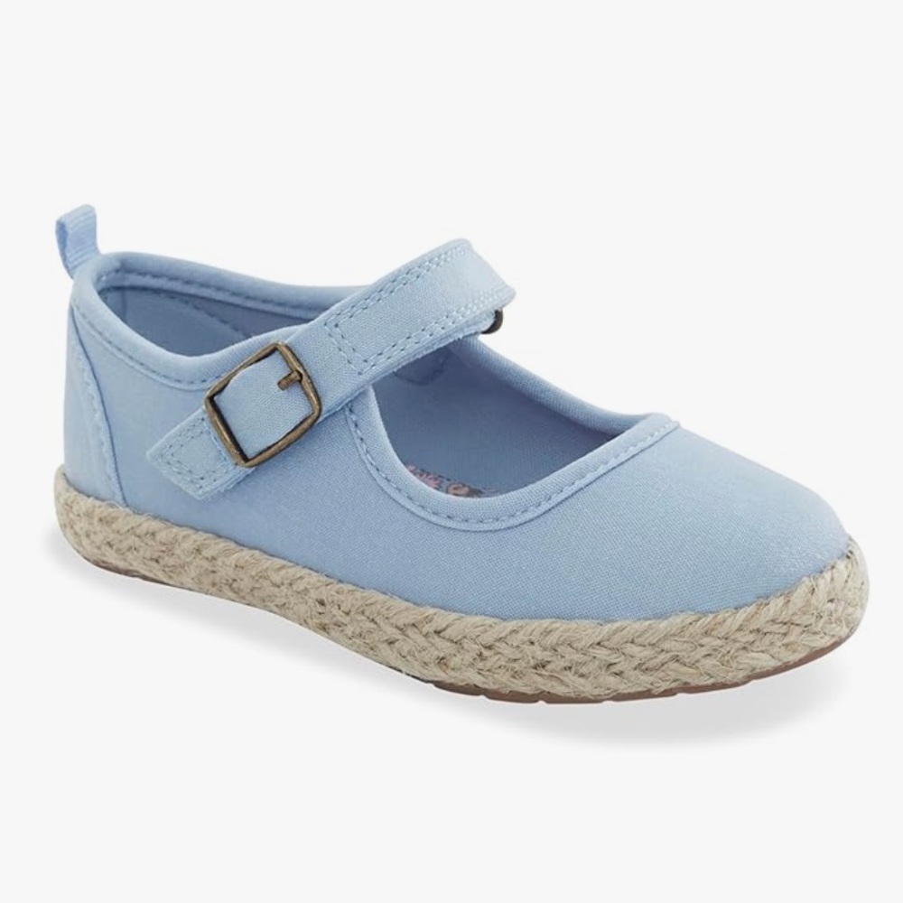 Infant Baby Toddler Osh Kosh B’Gosh Blue Espadrilles Flats Shoes 6 Ankle Strap